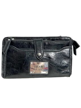 Nicole Miller ⚫️ Black Mini Crossbody Faux Patent Leather Bag Removable Wallet